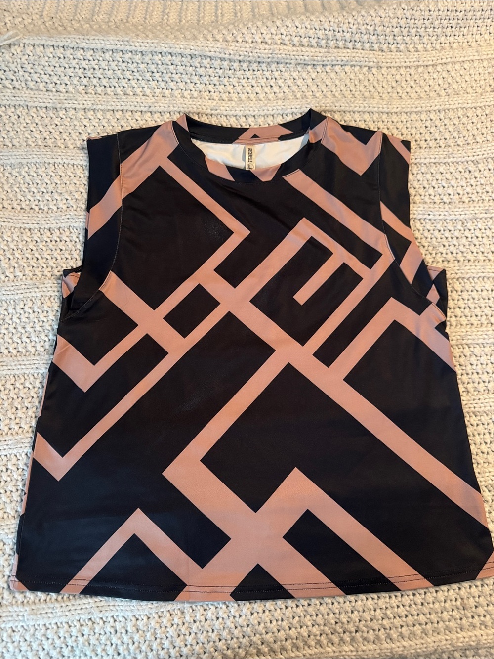 Graphic Block Short Sleeve Tee - Black & Tan